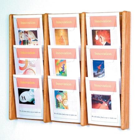 Vertex 3 x 3 in. Stance 9 Pocket Wall Display - Black, Mahogany & Light Oak VE3964458